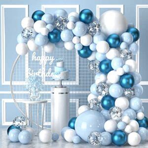 Blue Balloons Garland Arch Kit Pcs Metallic Blue White Silver