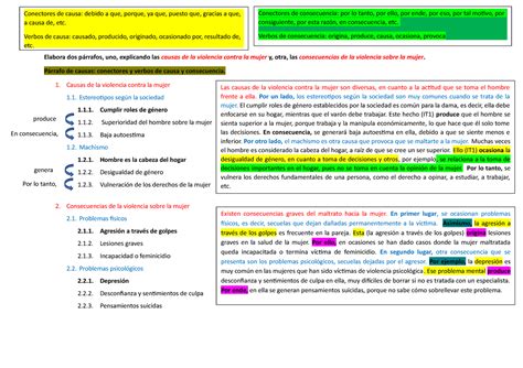 Causas y consecuencias Elabora dos párrafos uno explicando las