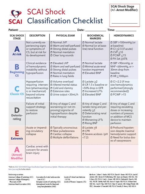 SCAI SHOCK Bedside Checklist 2022 | PDF | Shock (Circulatory) | Heart