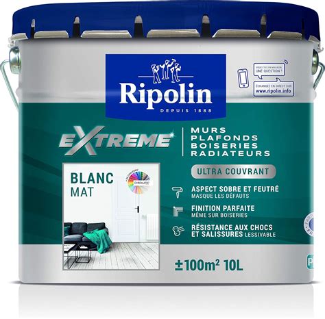 Ripolin Peinture Blanche Monocouche Pour Murs Plafonds Boiseries Et