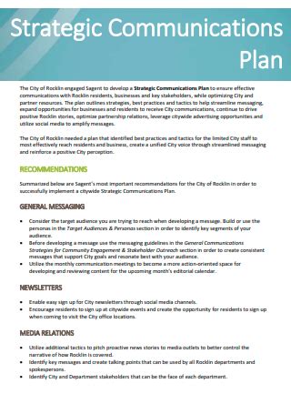 33 SAMPLE Strategic Communication Plan In PDF MS Word