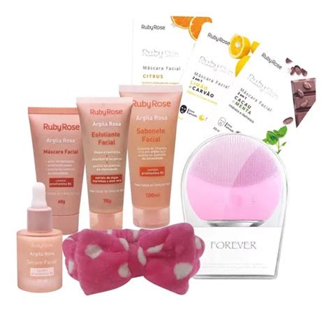 Kit Ruby Rose Argila Rosa Esponja Faixa M Scara Skin