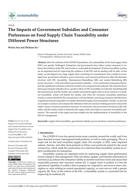 Pdf The Impacts Of Government Subsidies And Consumer Preferences On