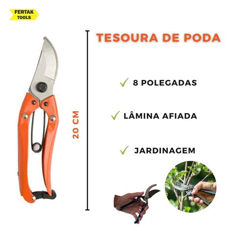 Tesoura De Poda Alicate Pequeno Cm Jardineiro Jardinagem Arvores