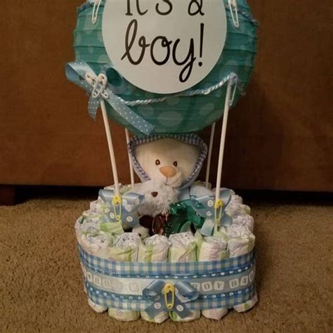 Hot Air Balloon Diaper Cake Baby Diaper Cake Baby Shower Etsy