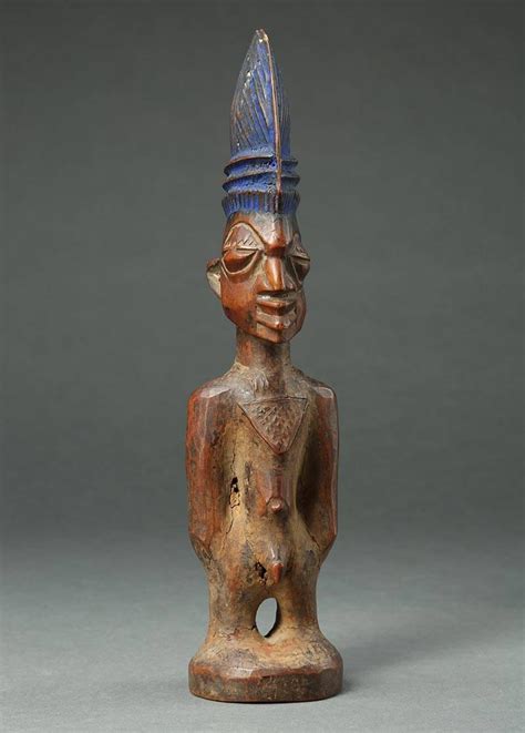 Yoruba Male Twin Figure Ere Ibeji Nigeria African Tribal Art Tall