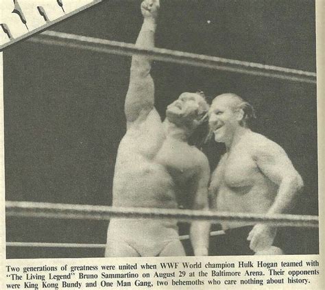 Hulk Hogan And Bruno Sammartino Teaming Up In The Last Match Of Bruno