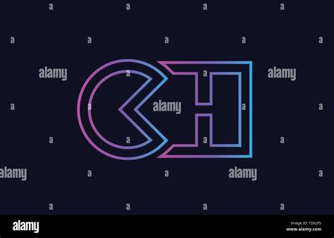 Blue Pink Alphabet Letter Logo Combination Ch C H Design Suitable For A Company Or Business