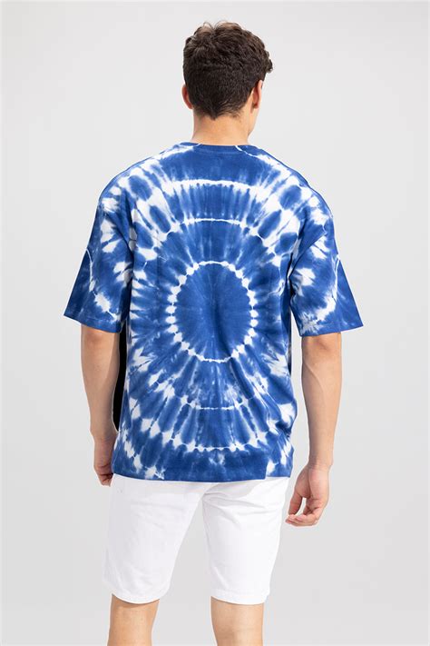 Buy Mens Human Error Blue Tie Dye Oversized T Shirt Online Snitch