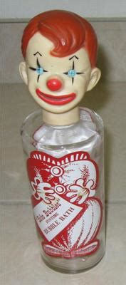 50s 60s BOBO BUBBLES THE CLOWN FUNTIME BUBBLE BATH CONTAINER GLASS