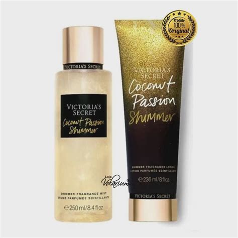 Kit Victorias Secret Coconut Passion Shimmer Com Brilho Creme