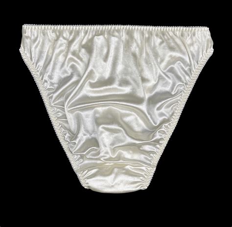 Retro Hi Cut Satin Panty Ivory Etsy