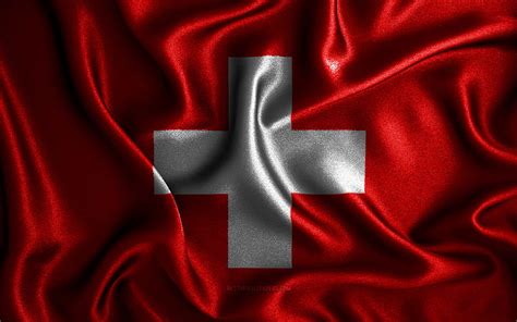 4k Free Download Swiss Flag Silk Wavy Flags European Countries