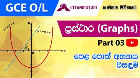 ප්‍රස්තාර අභ්‍යාස ගණිතය පෙළ පොත ආශ්‍රිත ගැටලු විසදුම් Part 03 Graphs