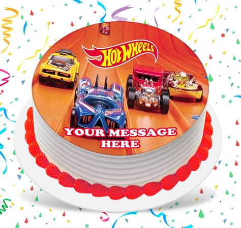 hot wheels edible image cake topper personalized birthday sheet custom