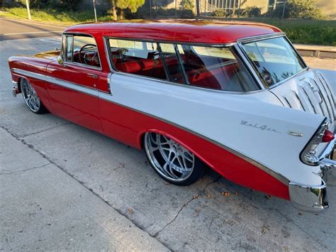 Red With White 1956 Chevrolet Nomad With An Old School Look Ls3 Swap Classic Chevrolet Nomad