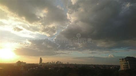 Sunrise sky in Surabaya stock image. Image of horizon - 262935937