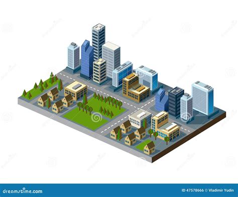 Isometric City Stock Vector Illustration Of Cartography