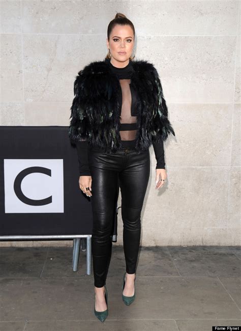 Khloe Kardashian Wears Leather Pants And Sheer Top In London | HuffPost ...