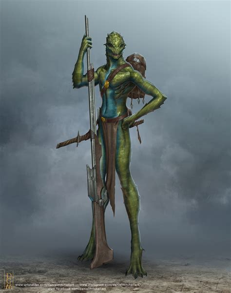 ArtStation - Lizard Alien Tribal Warrior Concept