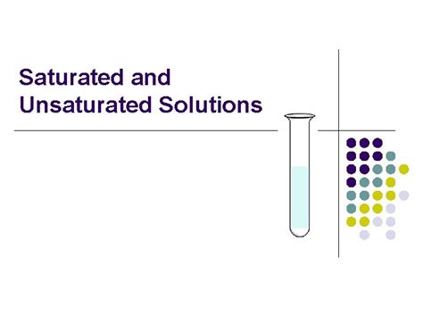 Saturated And Unsaturated Solutions Dissolving L L L