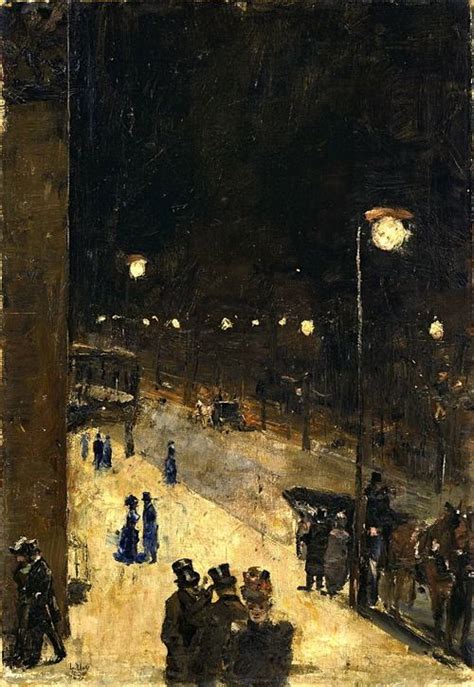 Lesser Ury Berlin Street At Night Oil On Canvas Cm