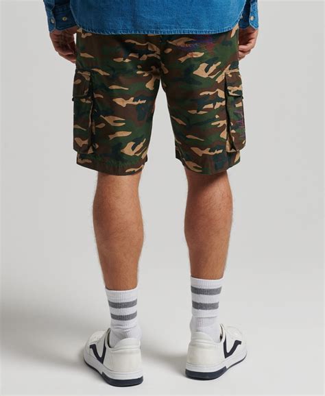 Mens Patched Alpha Cargo Shorts In Hero Camo Superdry Ca En