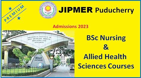 Jipmer Nursing And Allied Health Courses Admissions