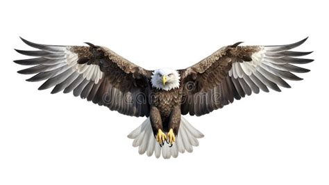 Bald Eagle Isolated on White Background Stock Image - Image of tail ...