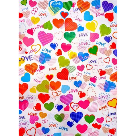 Jual Kertas Kado Motif Love Full Color Ukuran 50X60Cm Cocok Untuk