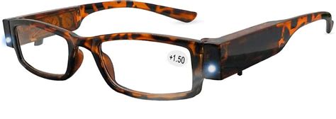 Reading Glasses with Light Bright LED Readers Lights, Tortoise Frame - VS Eyewear