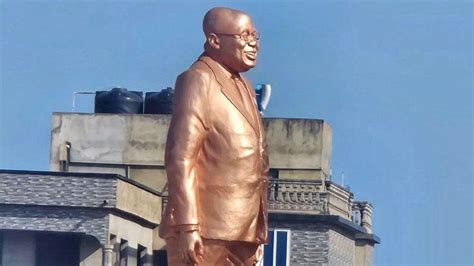 Uproar In Ghana After President Unveils His Own Statue