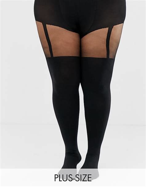 Pretty Polly Curve Suspender Tights In Black Asos