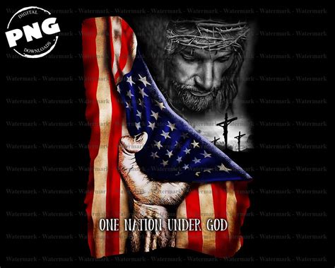 Jesus One Nation Under God American Flag Jesus Lover Funny Etsy