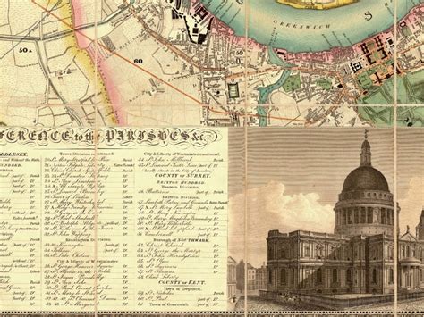 Vintage Map Of London 1830