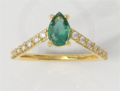 Gemstone Ring V Shape 3d Model 3d Printable Cgtrader