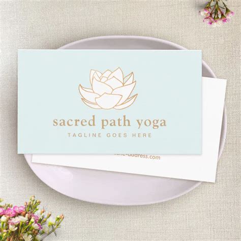 White Lotus Flower Yoga And Meditation Teacher Business Card Zazzle