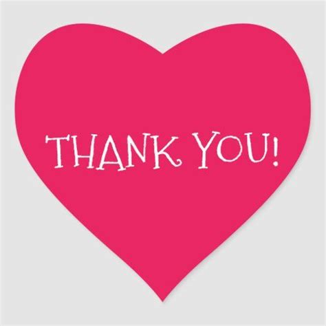 Thank You Heart Shaped Sticker Zazzle