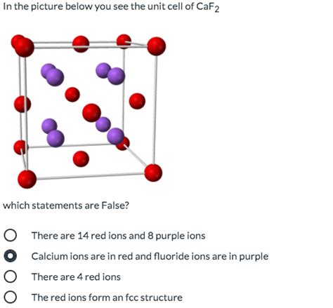 Solved In The Picture Below You See The Unit Cell Of CaF2 Chegg