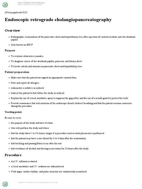 Endoscopic Retrograde Cholangiopancreatography | PDF | Abdomen | Causes ...