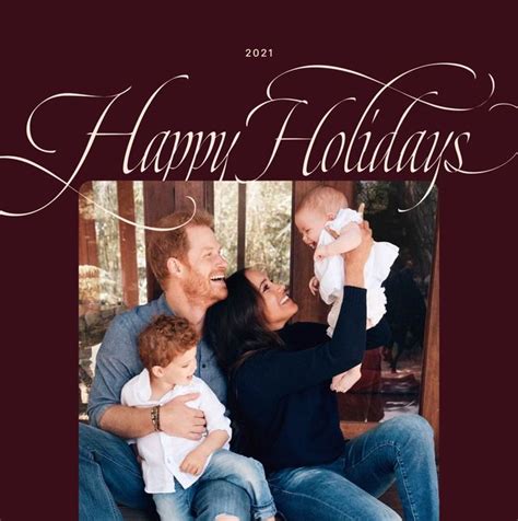 Prince Harry & Meghan Markle 2021 Christmas Card Photo with Lili and Archie