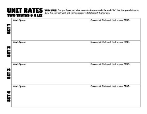Proportions & Unit Rates: Two Truths & a Lie by Linear 2 Limitless