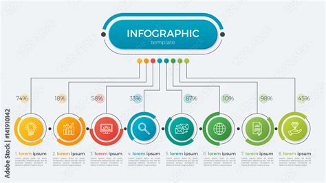 Presentation infographic template 8 options Stock Vector | Adobe Stock