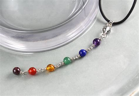 Chakra Necklace Sterling Silver Chakra Gemstone Necklace Chakra