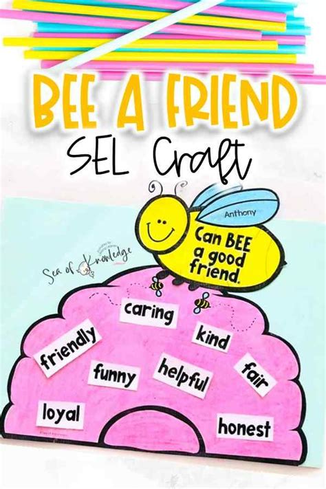 Bee A Good Friend Craft Printable Template Best Friend Crafts