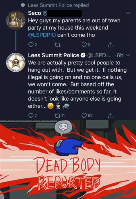 among-us-dead-body-reported-meme-lees-summit-police-burn – Comics And Memes