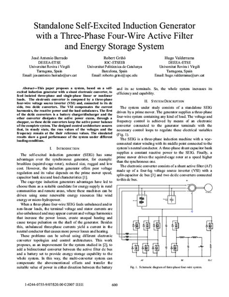 Pdf Standalone Self Excited Induction Generator With A Three Phase