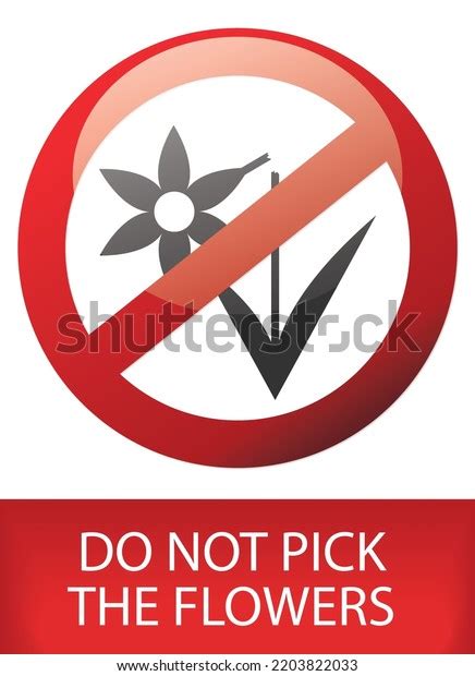 Do Not Pick Flowers Sign Stock Illustration Shutterstock