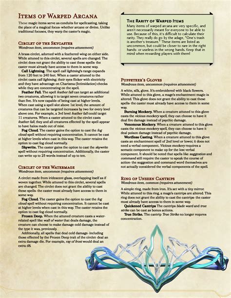 5e Arcane Focus Magic Items Falasthink