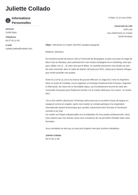 Lettre De Motivation Stage Master Droit Financial Report